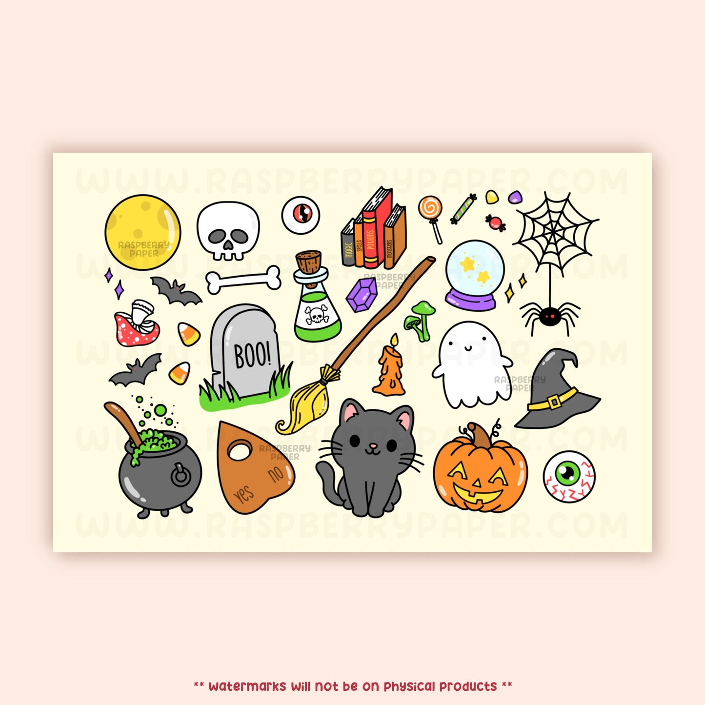 Halloween Doodle Postcard