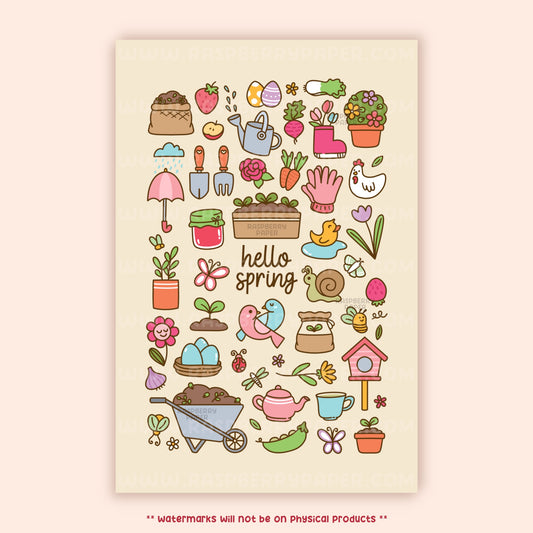 Hello Spring Postcard