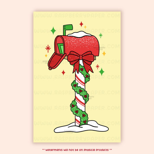 Christmas Mailbox Postcard