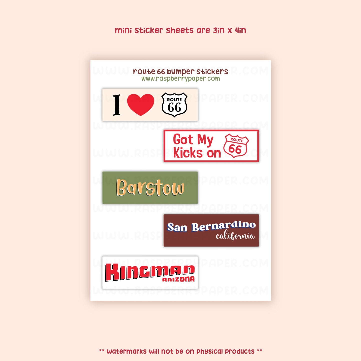Route 66 Sticker Sheet