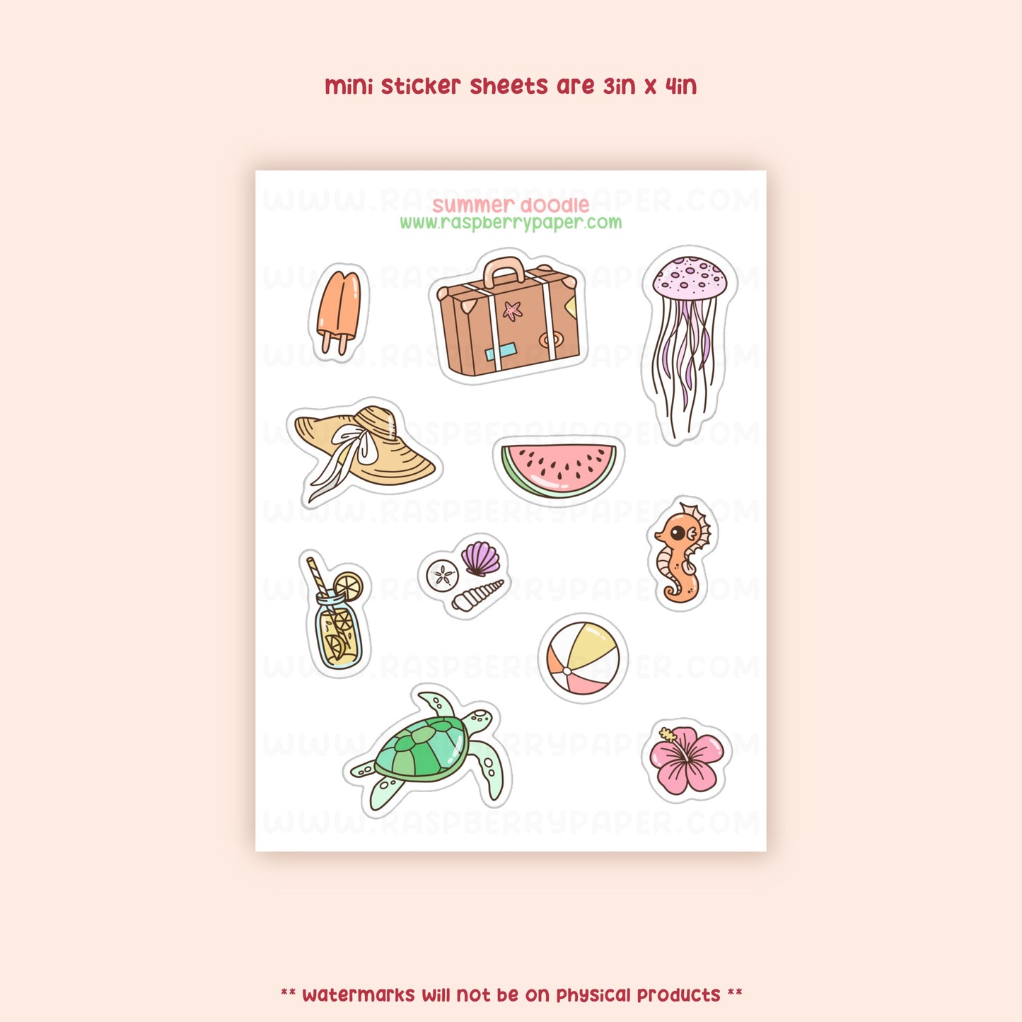 Summer Doodle Mini Sticker Sheet