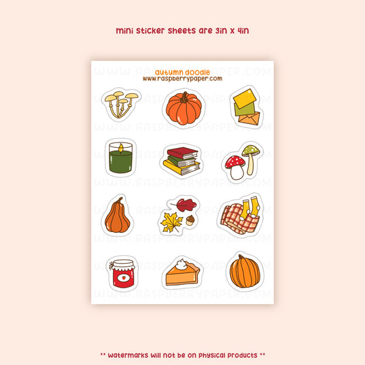 Autumn Doodle Mini Sticker Sheet