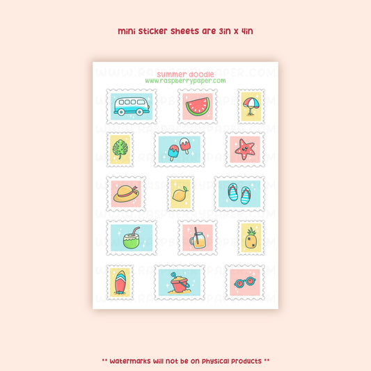 Summer Stamps Mini Sticker Sheet