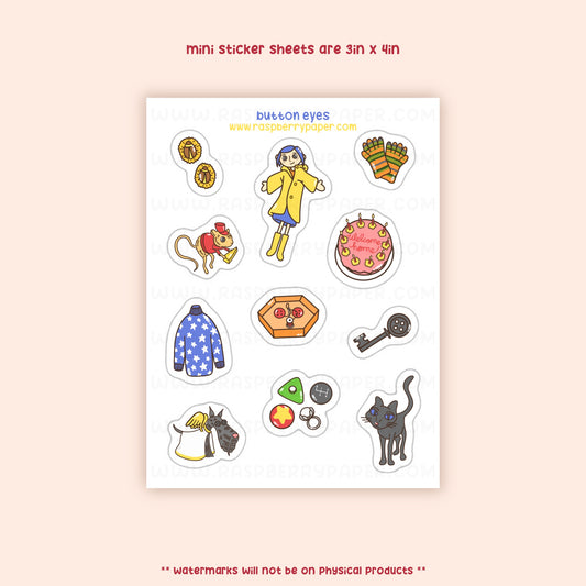 Button Eyes Mini Sticker Sheet