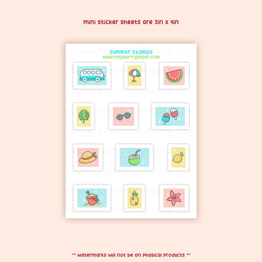 Summer Stamps Mini Sticker Sheet