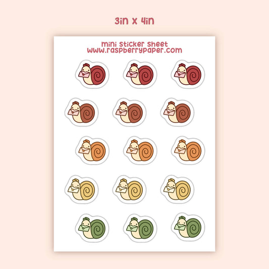 Autumn Snails Mini Sticker Sheet