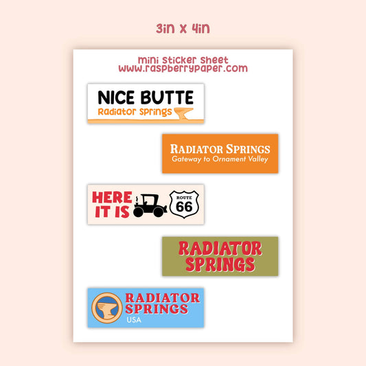 Cars Bumper Stickers Sticker Sheet
