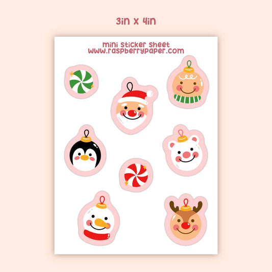 Christmas Ornaments Sticker Sheet