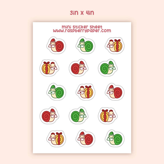 Christmas Snails Mini Sticker Sheet