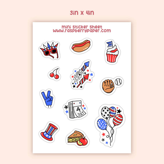 Fourth Of July Mini Sticker Sheet