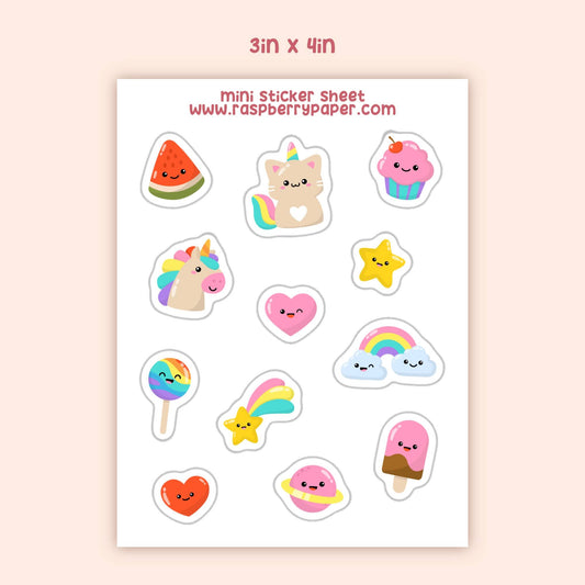 Kawaii Mini Sticker Sheet