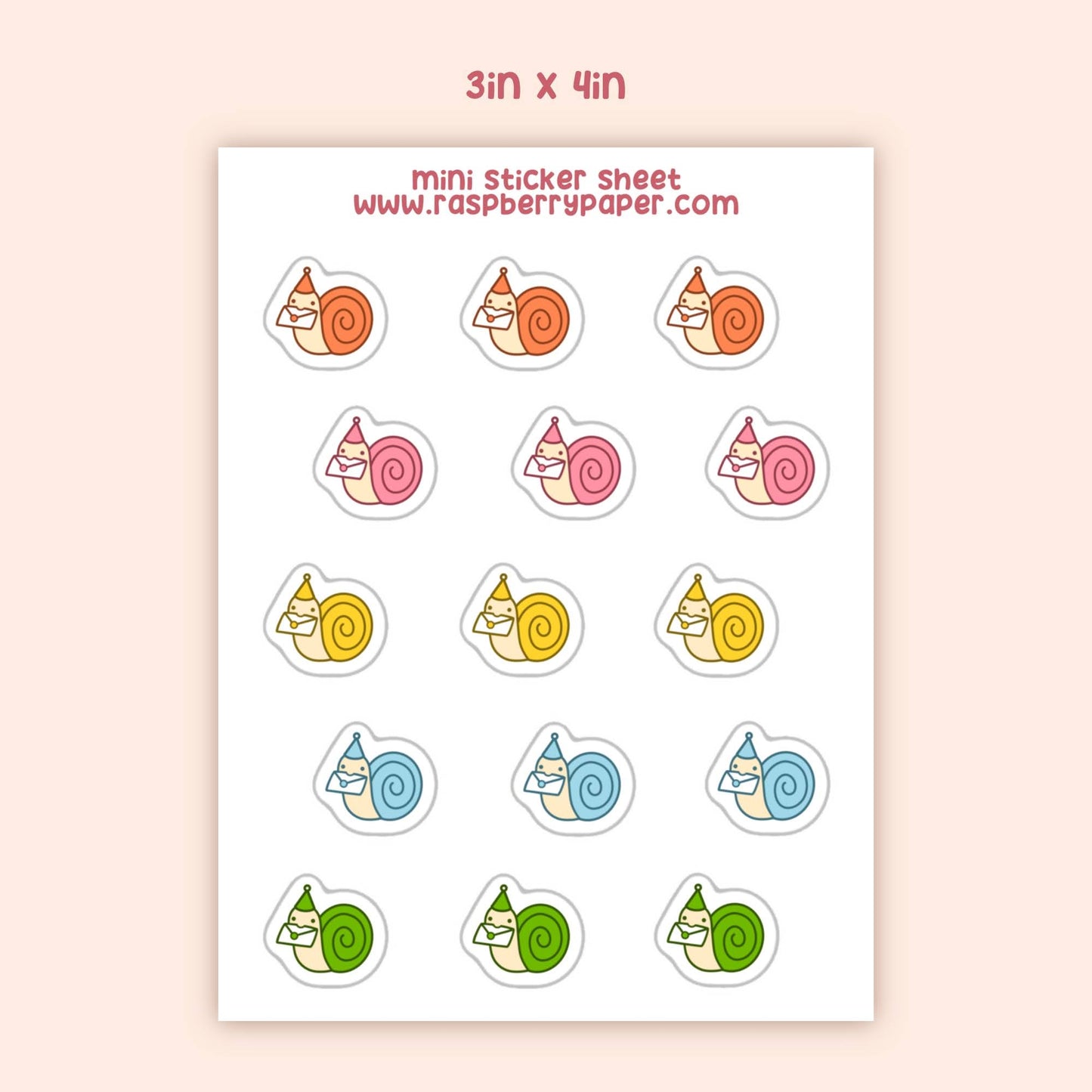 Party Snails Mini Sticker Sheet
