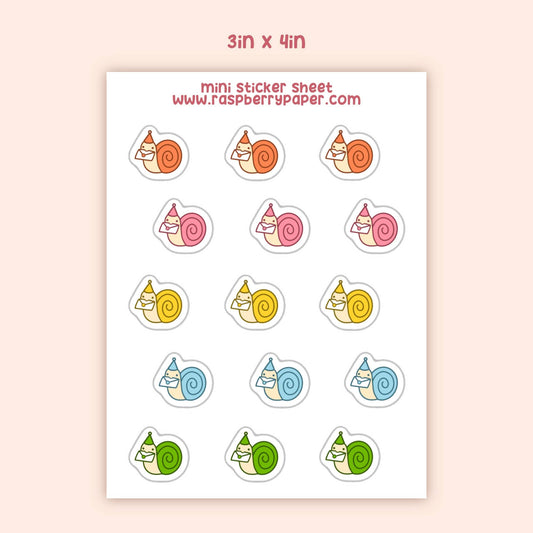 Party Snails Mini Sticker Sheet