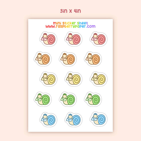 Rainbow Snails Mini Sticker Sheet