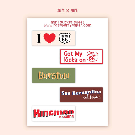 Route 66 Sticker Sheet