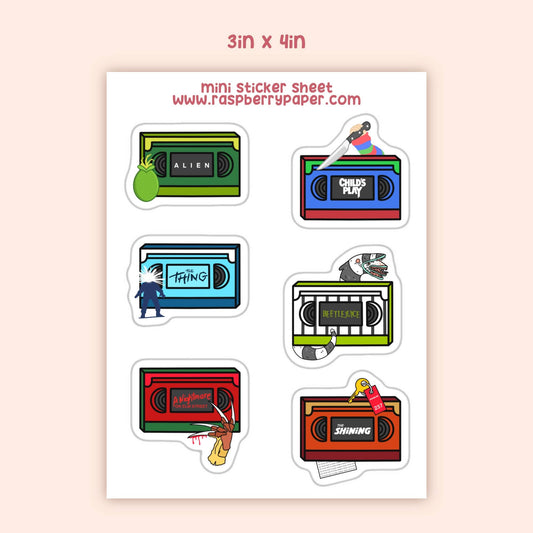 Scary Movies VHS Sticker Sheet