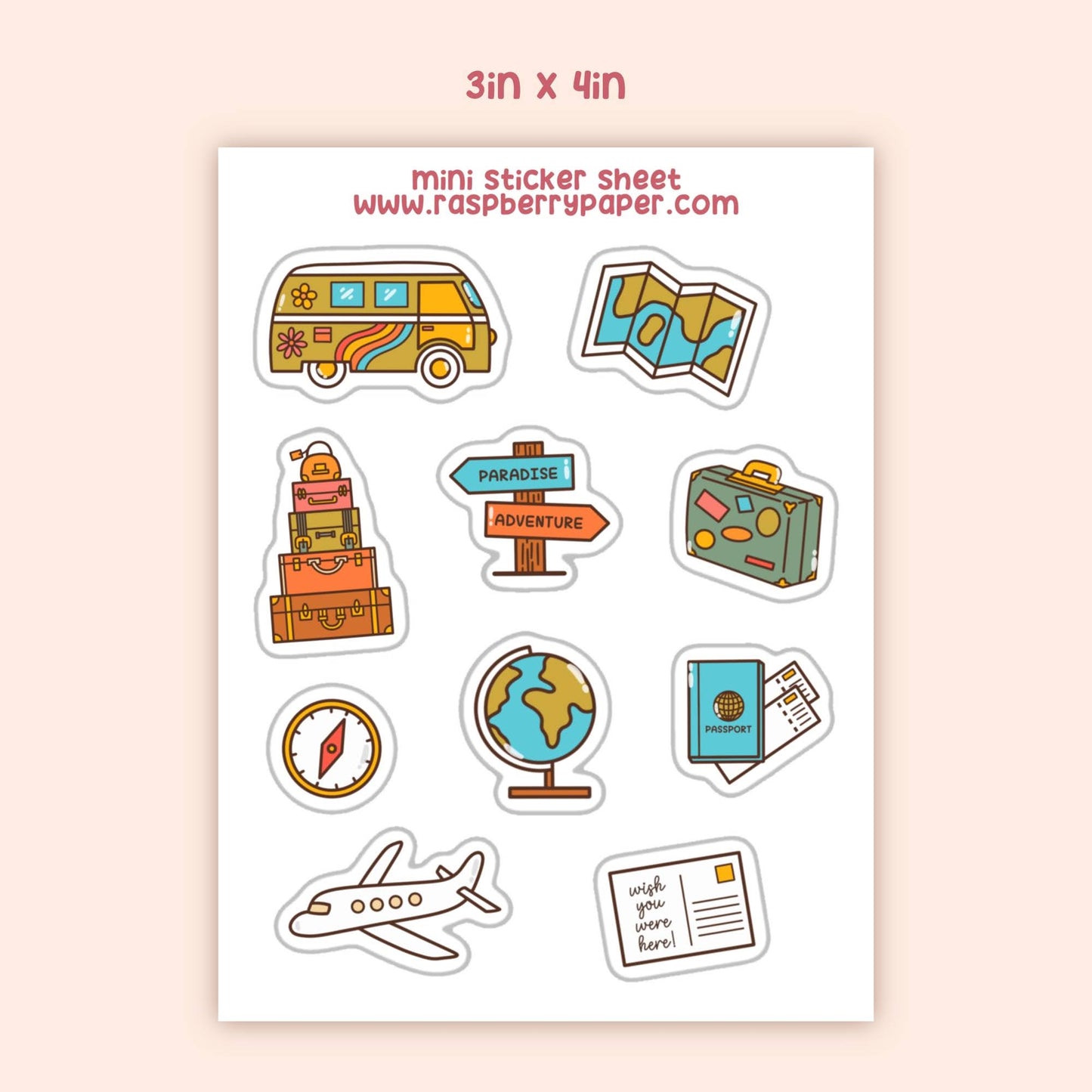 Travel Mini Sticker Sheet