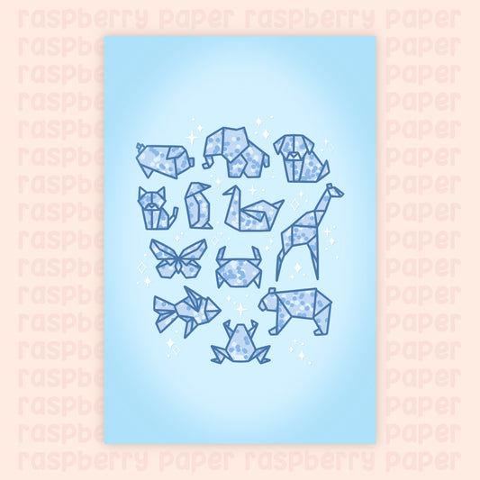 Origami Animals Postcard