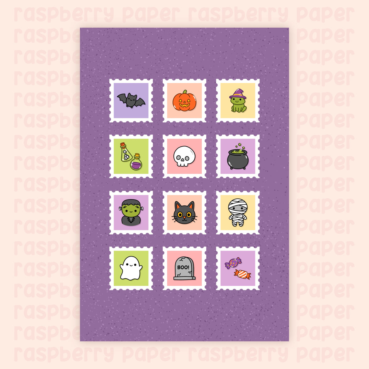 Halloween Stamps Postcard