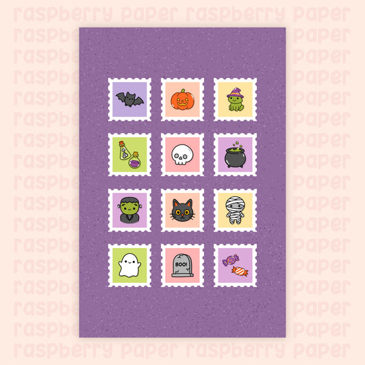 Halloween Stamps Postcard