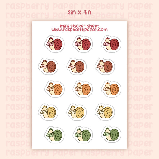 Autumn Snails Mini Sticker Sheet