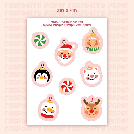 Christmas Ornaments Sticker Sheet