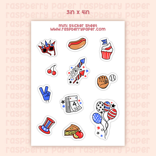 Fourth Of July Mini Sticker Sheet
