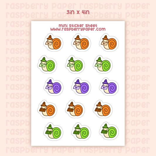 Halloween Snails Mini Sticker Sheet