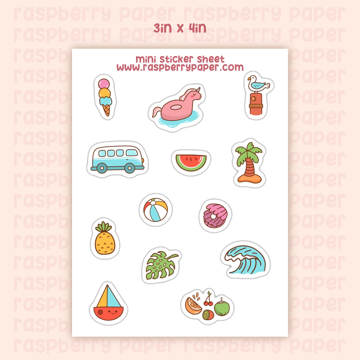 Hello Summer Sticker Sheet