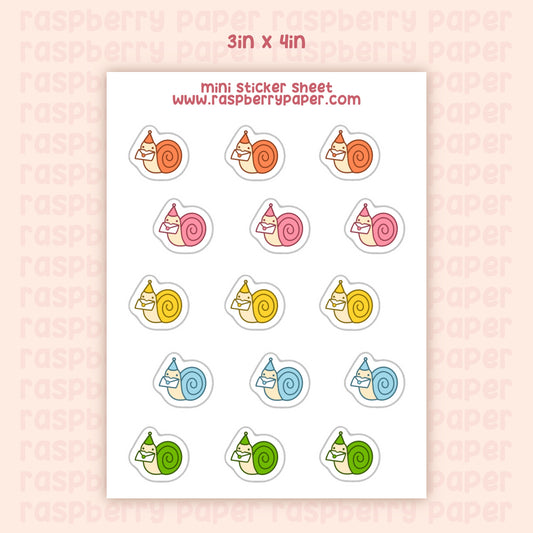 Party Snails Mini Sticker Sheet