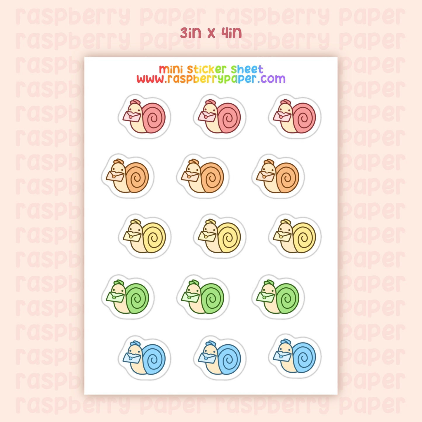 Rainbow Snails Mini Sticker Sheet