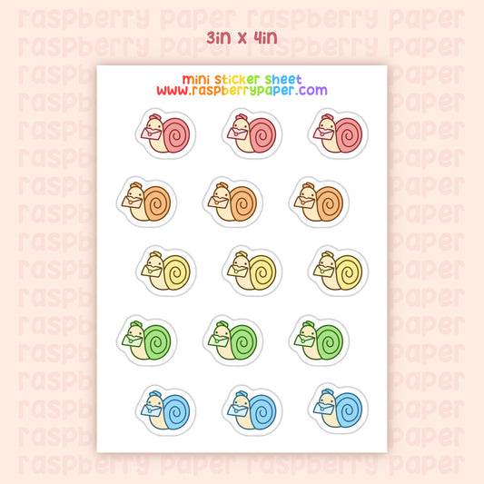 Rainbow Snails Mini Sticker Sheet