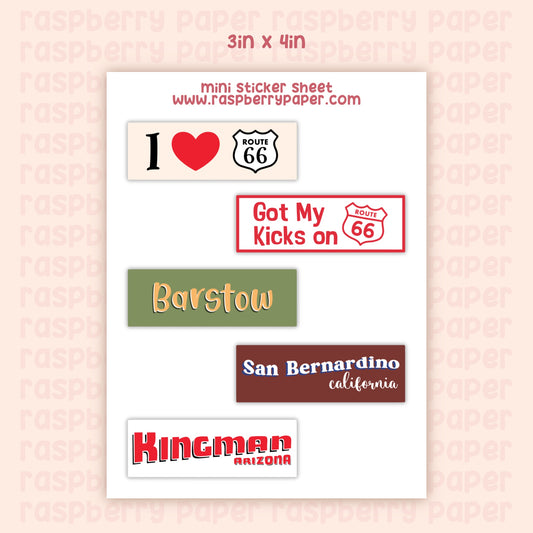 Route 66 Sticker Sheet