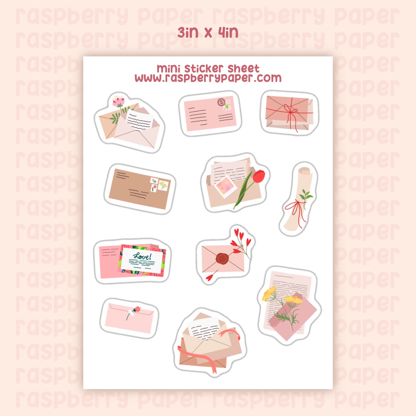 Sent With Love Mini Sticker Sheet