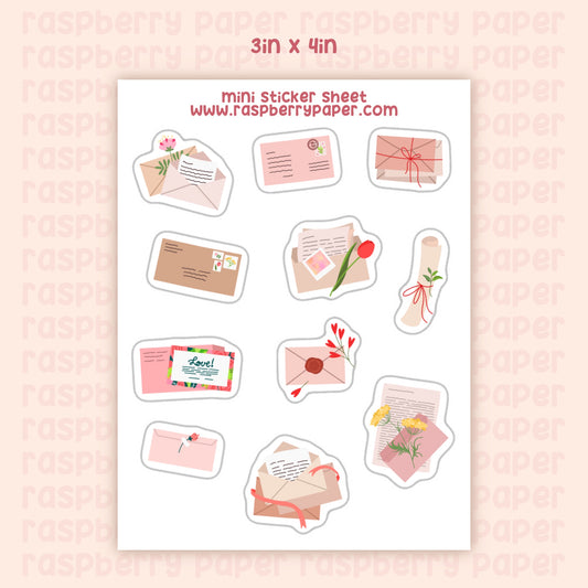Sent With Love Mini Sticker Sheet