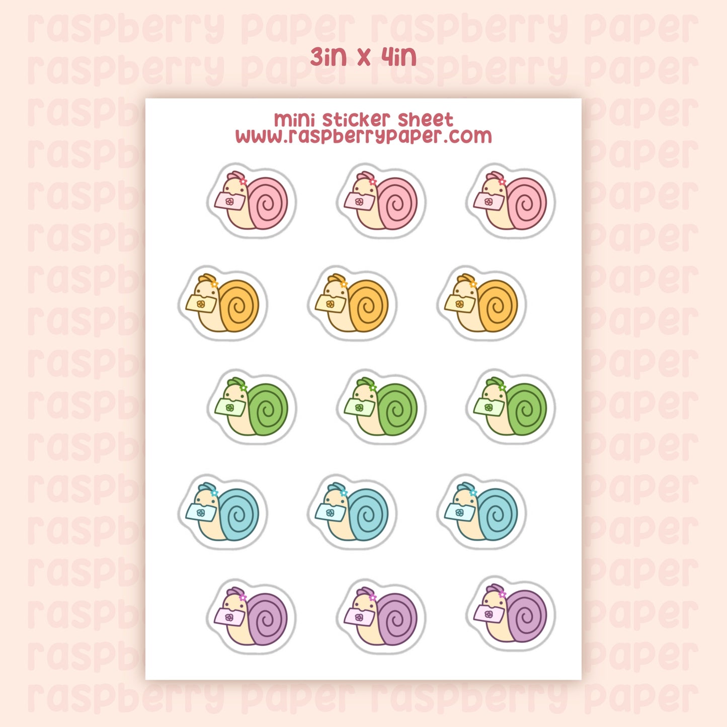 Spring Snails Mini Sticker Sheet