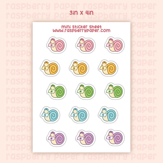 Spring Snails Mini Sticker Sheet