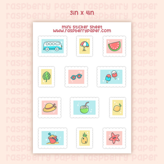 Summer Stamps Mini Sticker Sheet