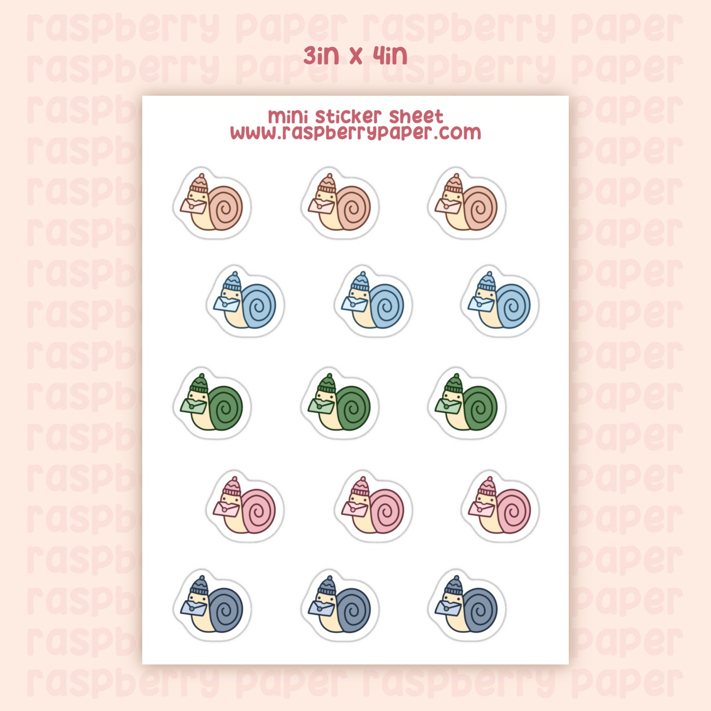 Winter Snails Mini Sticker Sheet
