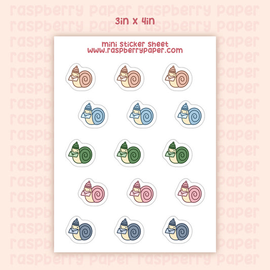 Winter Snails Mini Sticker Sheet