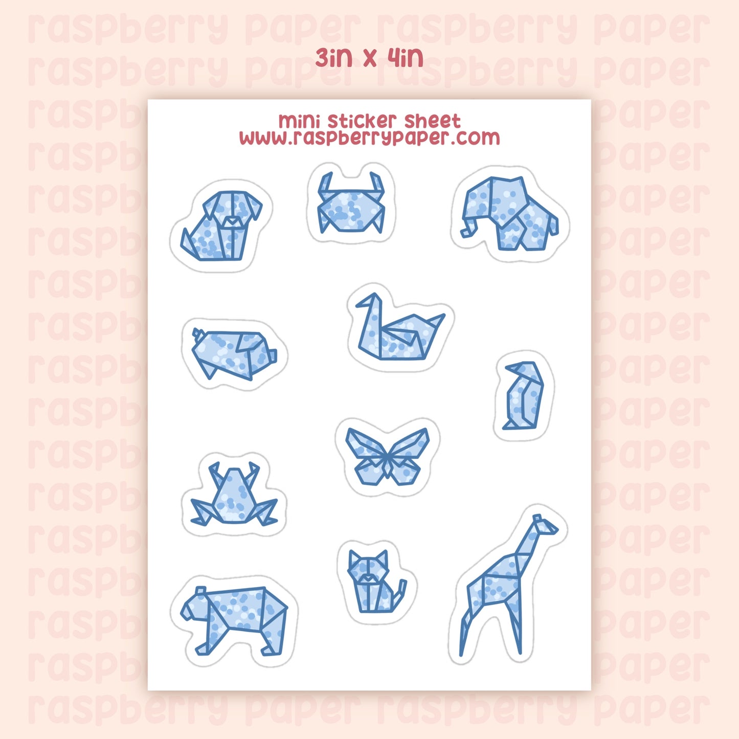 Origami Animals Mini Sticker Sheet