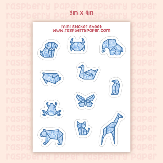 Origami Animals Mini Sticker Sheet
