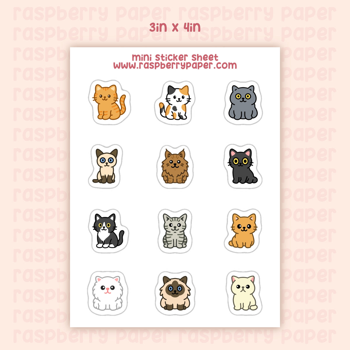 Cute Kitties Mini Sticker Sheet