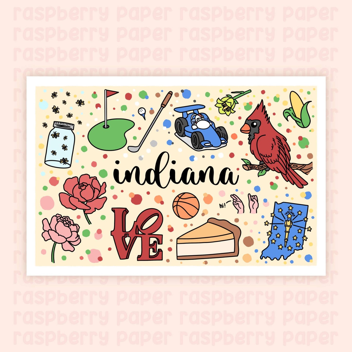 Indiana State Postcard