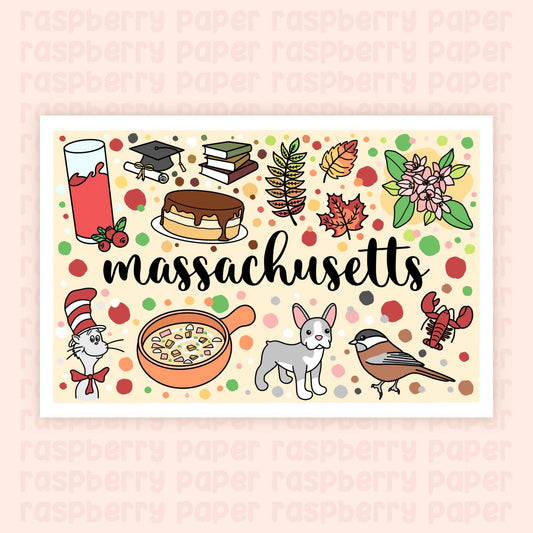 Massachusetts State Postcard