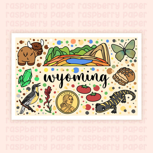 Wyoming State Postcard