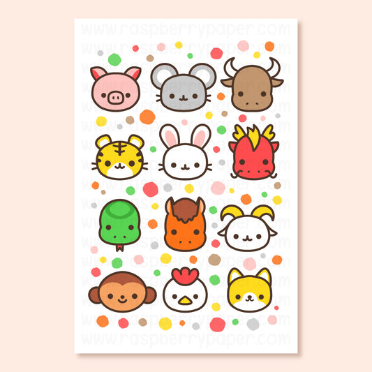 Lunar Zodiac Animals Postcard