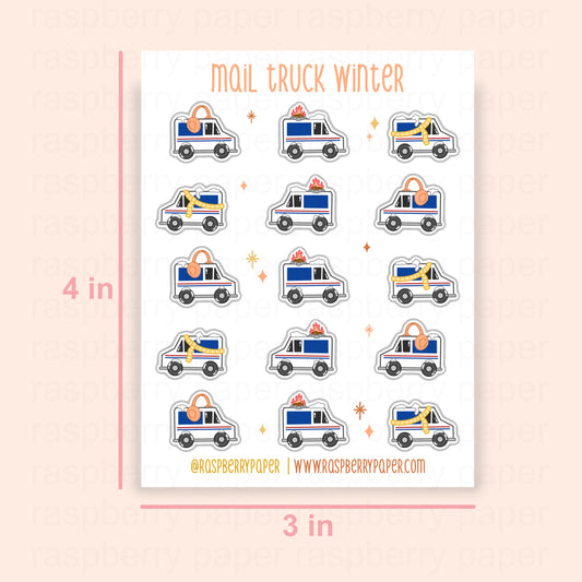 Mail Truck Winter Sticker Sheet