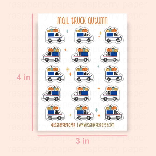 Mail Truck Autumn Sticker Sheet