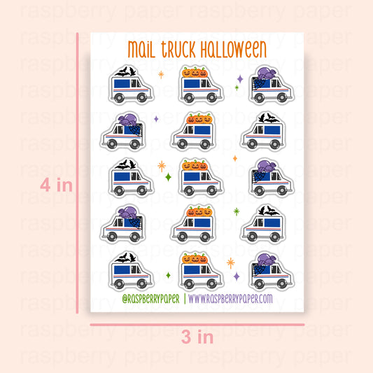 Mail Truck Halloween Sticker Sheet